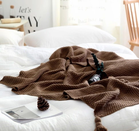 The Skye Nordic Fringe Knit Blanket