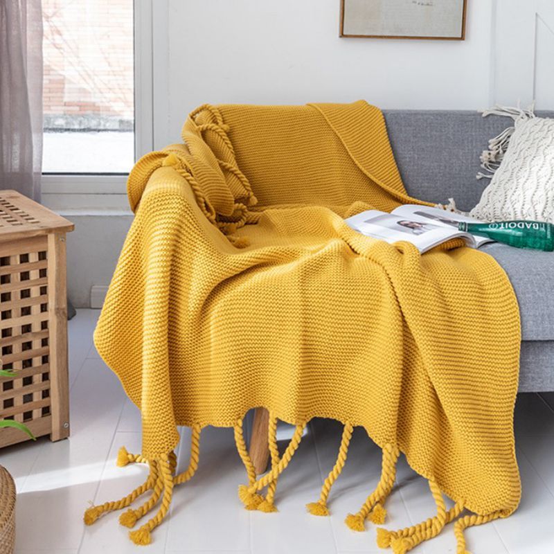 The Hollis Tassel Knit Throw