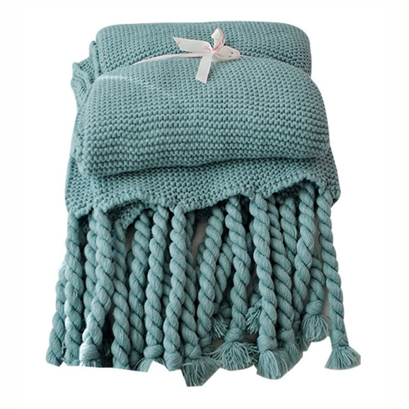 The Hollis Tassel Knit Throw