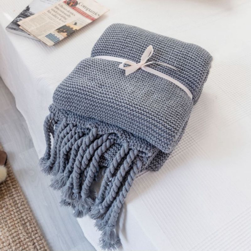 The Hollis Tassel Knit Throw