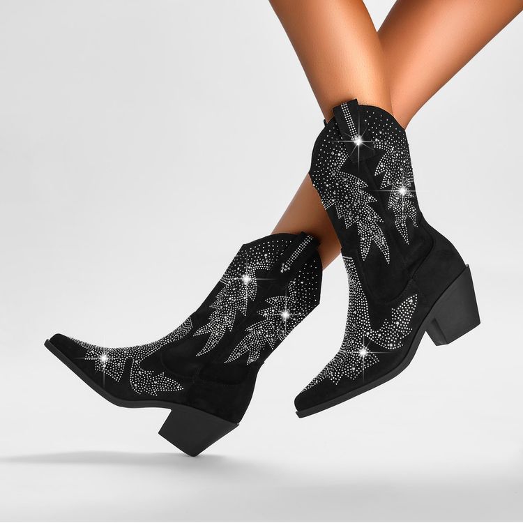 The Celeste Rhinestone Ankle Boot