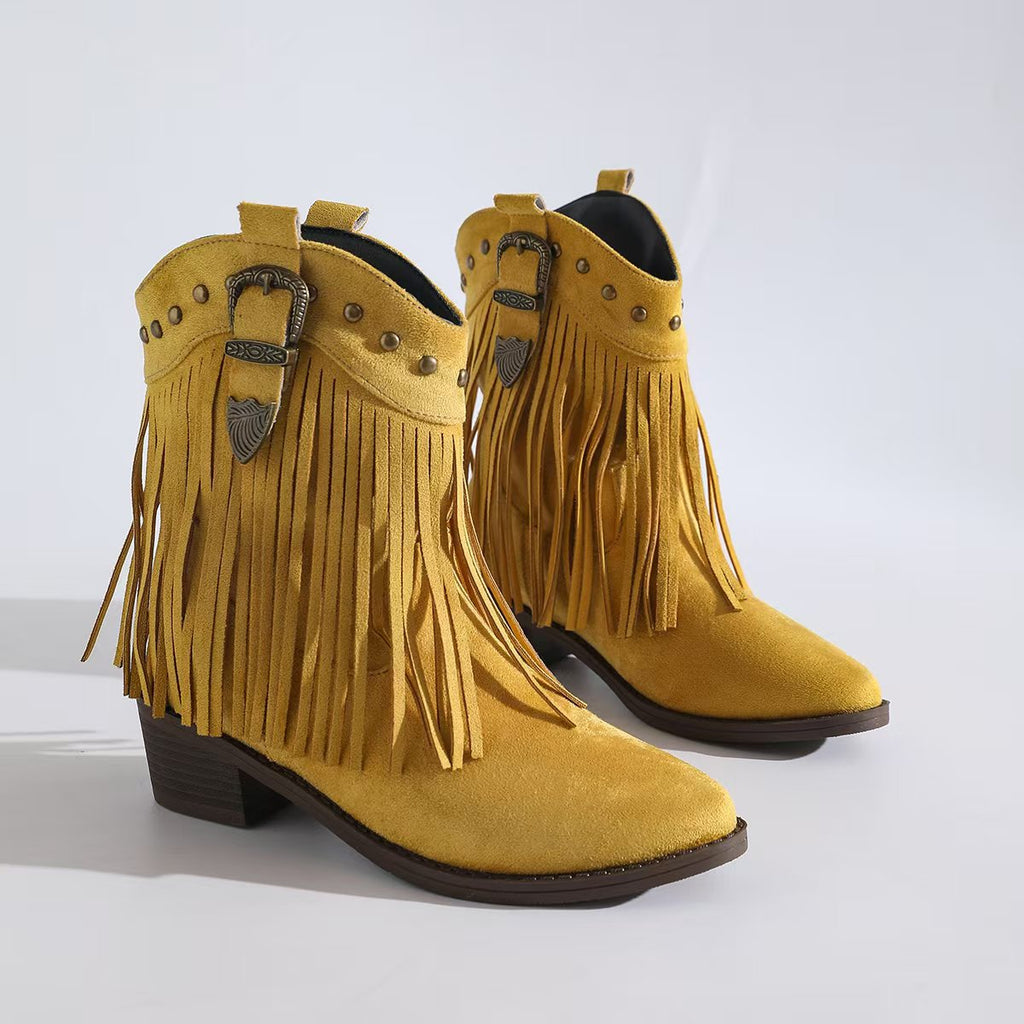 The Maeve Western Tassel Bootie