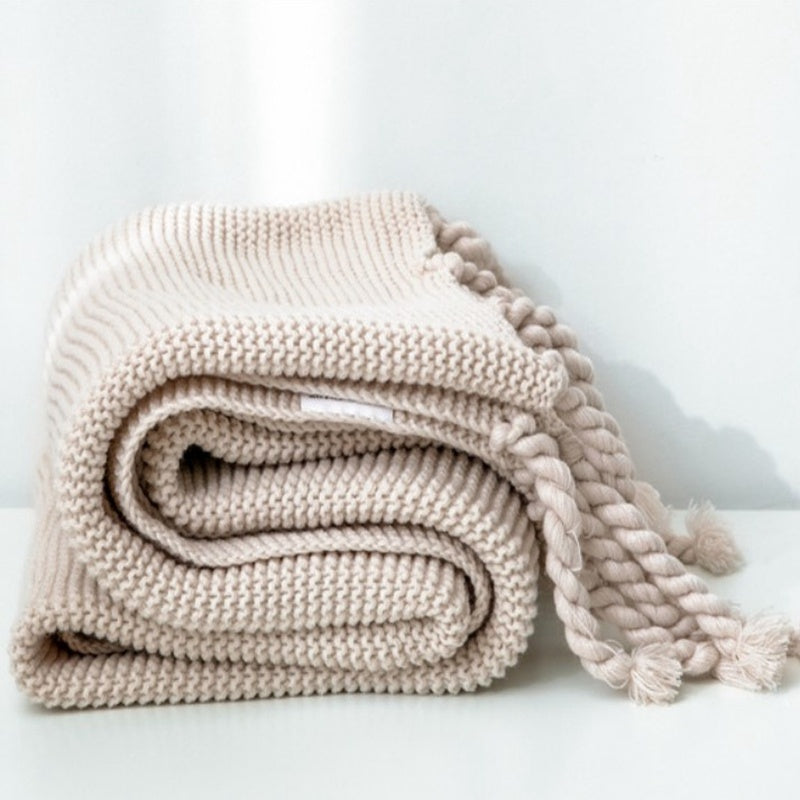 The Hollis Tassel Knit Throw