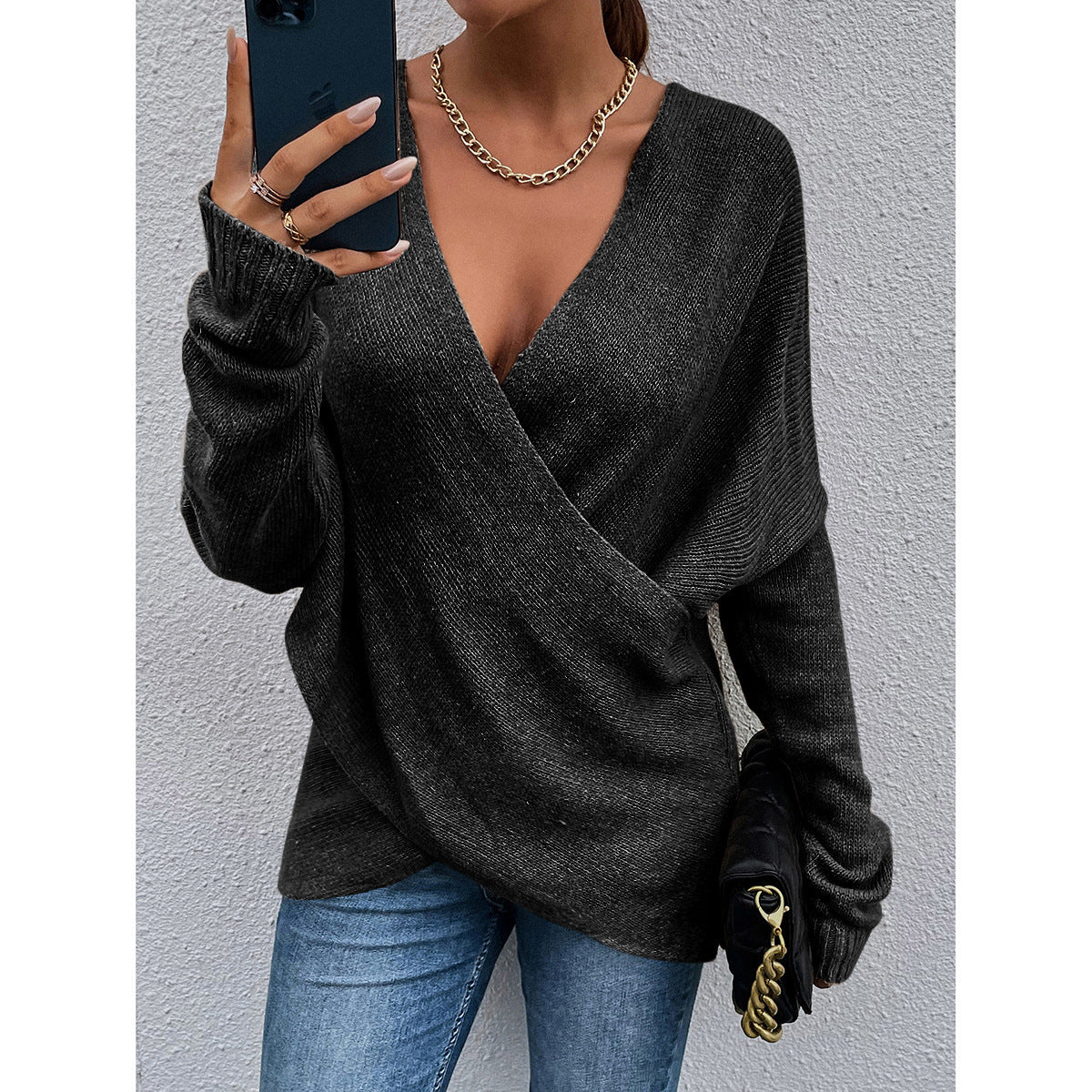 The Clara Cross-Neck Knit
