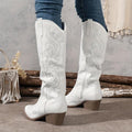 The Lila Embroidered Denim Boot
