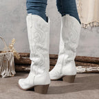 The Lila Embroidered Denim Boot