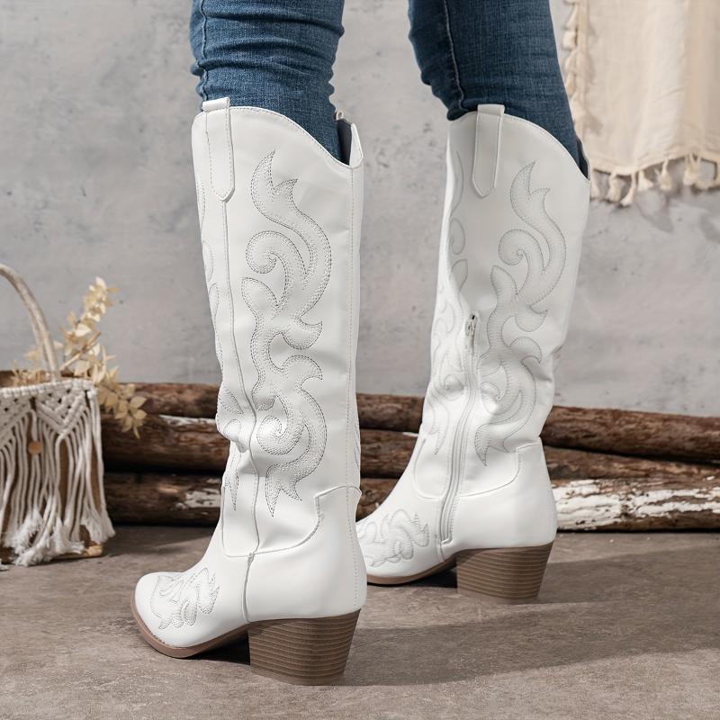 The Lila Embroidered Denim Boot