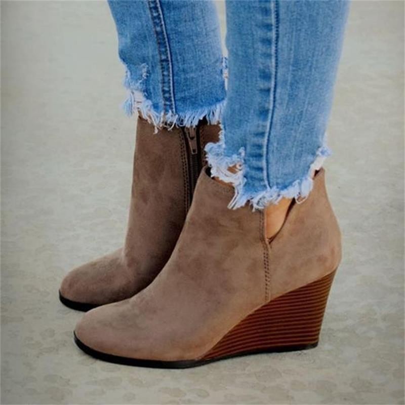 The Nora Suede Wedge Boot