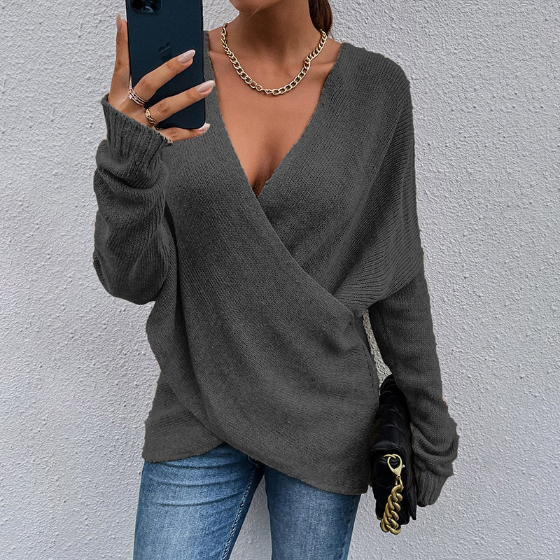 The Clara Cross-Neck Knit