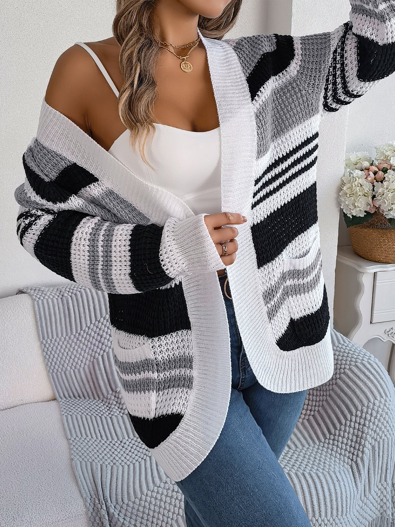 The Willow Stripe Pocket Cardigan