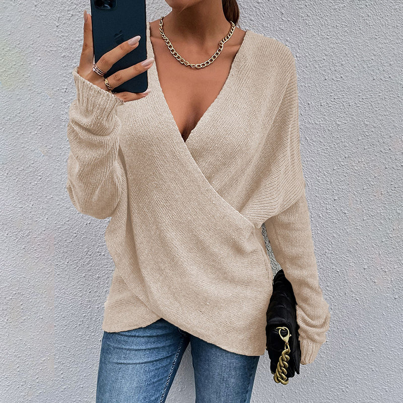 The Clara Cross-Neck Knit