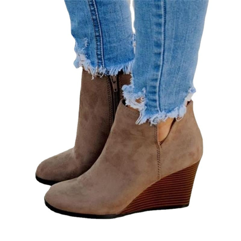 The Nora Suede Wedge Boot