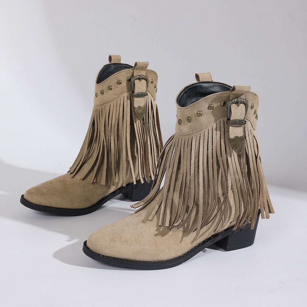 The Maeve Western Tassel Bootie