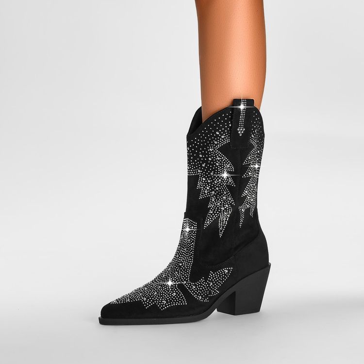 The Celeste Rhinestone Ankle Boot