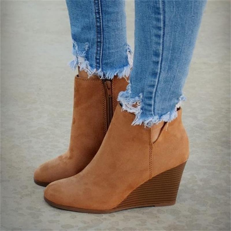 The Nora Suede Wedge Boot
